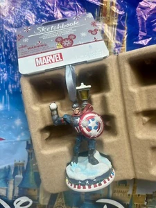 Disney Captain America Light-Up Living Magic Christmas Sketchbook Ornament New - Picture 1 of 7