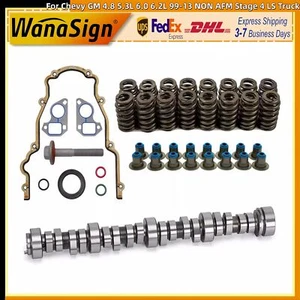 For Chevy GM 4.8 5.3L 6.0 6.2L 99-13 NON AFM Stage 4 LS Truck Camshaft Kit Valve - Picture 1 of 7