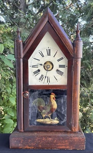 Antiguo Reloj Despertador Seth Thomas Steeple Mantle Años 1870 - Video - PUERTA GALLO RARA - Imagen 1 de 17