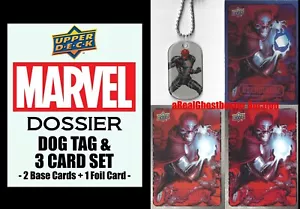 2016 Upper Deck Marvel Dossier Dog Tag & 3 Card Set of Red Skull #24 - Avengers - Picture 1 of 4