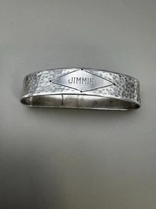 Personalisierter Sterling Silber Serviettenring / Halter 17,9 g .925 "Jimmie" gehämmert - Bild 1 von 6