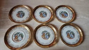 CREST-O-GOLD GARANTIE 22K TEETASSE UNTERTASSE MARTHA & GEORGE WASHINGTON - 6er-Set - Bild 1 von 3