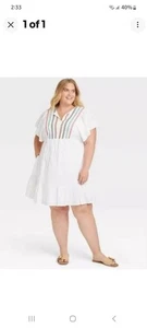 4X Vestido Knox Rose Mujer Kimono Mangas Cortas Bordado Línea A NUEVO - Imagen 1 de 2