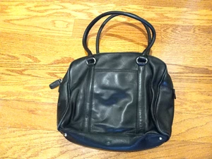 Vintage Talbots schwarz Echtleder Tasche geflochten Umhängetasche Schultertasche Handtasche - Bild 1 von 2