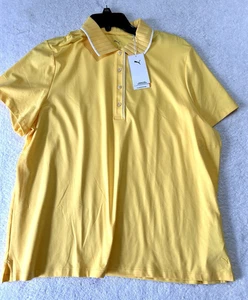 Puma Damen Poloshirt gelb Cloudspun Bridges kurzarm 2XL (R1) - Bild 1 von 5