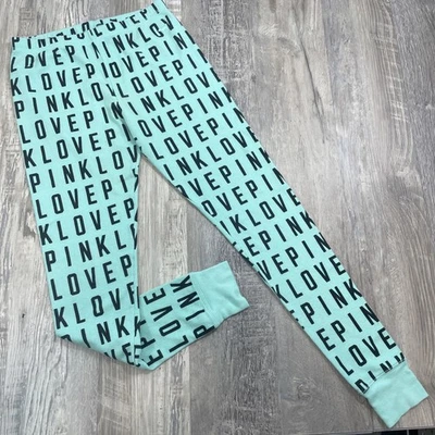 Pantalones de pijama ROSA victorias Secret verde aguamarina negro tejido gofre talla pequeña Foto 1 de 4