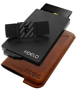 Fidelo Minimalist Card Wallet Hybrid Rustic Brown Rfid Men Slim Wallet New - Picture 1 of 1
