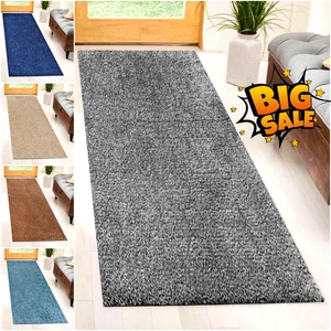 Best Non Slip Dirt Catcher Runners Custom Extra Long Hallway Runner Rug Grey UK - Picture 1 of 21
