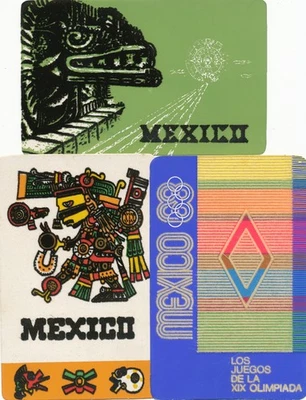 Los Juegos De La XIX Olyimpiada - 6 unused flocked postcards - Olympics Mexico - Image 1 of 4