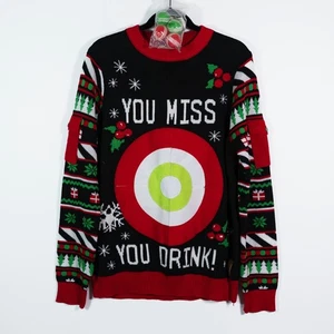 NEU Tipsy Elves Damen You Miss You Drink Game Ugly Christmas Holiday Pullover L - Bild 1 von 4