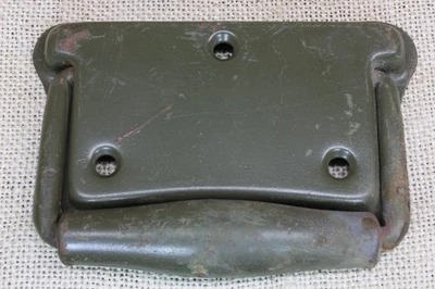 Old Tool Box Rustic Drop Handle Vintage Pull Industrial Trunk Crate Army Green - Image 1 of 4