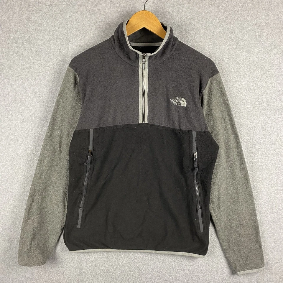 North Face Fleece Jumper Mens M Grey 1/2 Zip Pullover Outdoor Explorer Polyester - Image 1 of 4