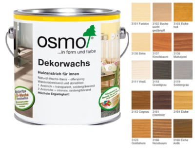 OSMO Dekorwachs Holzanstrich für innen in 0,125/0,375l/ 0,75l/ 2,5 l Wachs Farbe - Bild 1 von 4