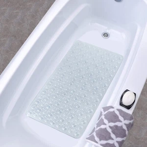 Bath Mat Machine Washable Non Slip Bathtub Strong Suction Anti-Mold Shower Mat - Picture 1 of 12