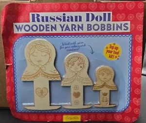 Russian Doll Wooden Yarn Bobbins daisychain Set Of 3 - Picture 1 of 5