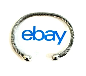 Pulsera Q-RAY Punta de Titanio y Cable Retorcido de Acero Inoxidable Curación Energética - Imagen 1 de 4