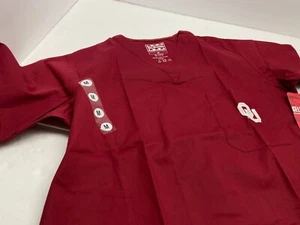 Oklahoma Sooners Scrubs V Neck Top M Officially Licensed NEW - Picture 1 of 5