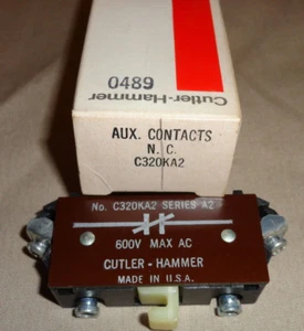 CUTLER HAMMER C320KA2 AUXILARY CONTACT NORMALLY CLOSED STARTER CONTACTOR NEW - Picture 1 of 4