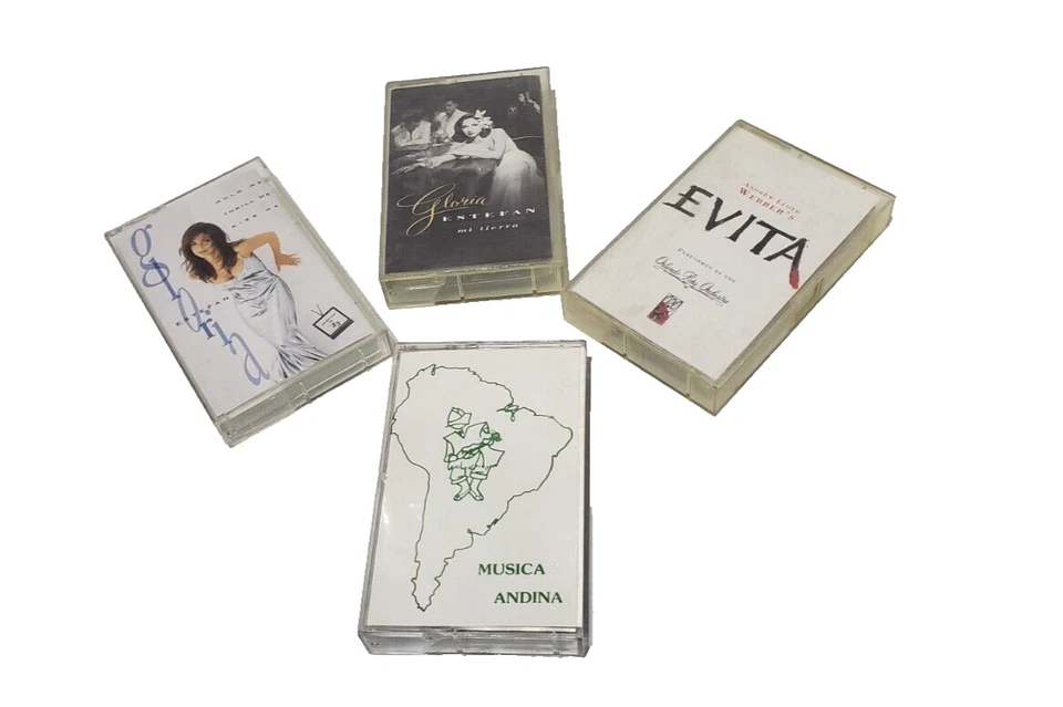 Latin Music Bundle of 4 Cassettes - (2) Gloria Estefan, "Evita" & Musica Andina - Image 1 of 4