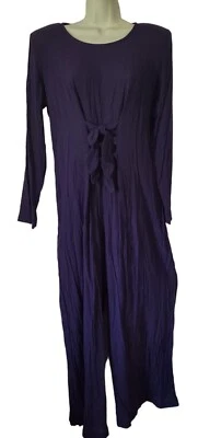 Mono Pantalones De Colección All That Jazz Púrpura Arrugado Pierna Ancha Manga Larga L-XL Foto 1 de 4