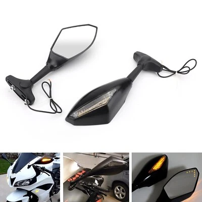 Pair LED Mirrors For SUZUKI GSXR 600 750 1000 Hayabusa GSF SV Katana TL1000R, — 第 1/4 张图片