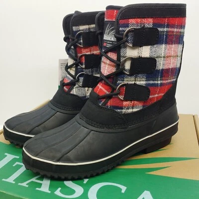 Itasca Micah IV Snow Winter Boot Womens Size 7 Black Plaid Upper 200g Thinsulate Foto 1 de 4