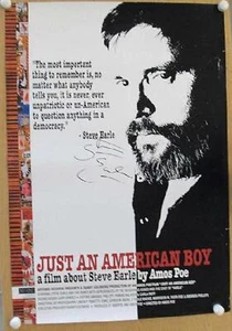 STEVE EARLE SIGNED COA JUST AN AMERICAN BOY 2003 ORIGINAL PROMO POSTER  - Picture 1 of 2