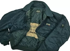 HOT Men's SCHOTT FLYER'S CWU-R BOMBER MILITARY FLIGHT 2P zip LINED TEAL Jacket L - Picture 1 of 17