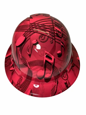 Hydro Dipped Hard Hat Ridgeline Full Brim Custom Pink Music Notes - Image 1 of 4