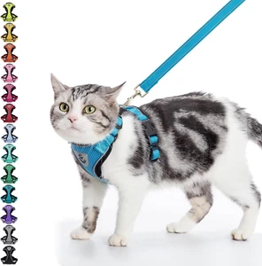 Cat Harness and Leash Set Escape Proof Reflective Cat Walking Harness Adjustable - Picture 1 of 8