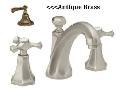 Grifo de baño California Faucets Catalina 6302-AB antiguo de latón con mango cruzado Foto 1 de 4