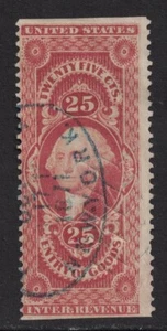 Scott R45b, Part Perf- Used- 25c Entry of Goods- First Issue, Internal Revenue - Picture 1 of 2