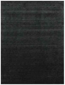 Solid Charcoal Hand-Loomed 9X12 Gabbeh Wool Rug Oriental Home Decor Carpet - Picture 1 of 12