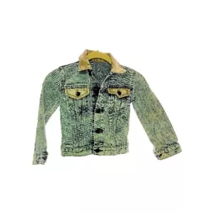 Vtg Bristol Blues Acid Wash Denim Jean Jacket Sz M 5-6 Kids 80’s 90’s Blue/Tan - Picture 1 of 14