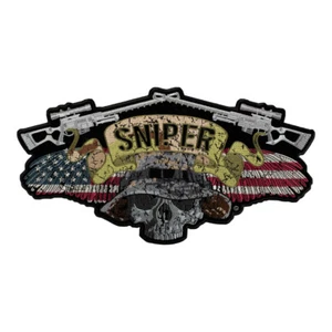 Sniper Winged Skull Camouflage Patch, Military Sniper Patches - Picture 1 of 3