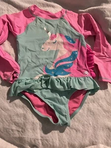 Girls Size 5 Wowease Unicorn Swimsuit - Picture 1 of 2