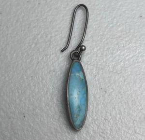 Barse Vintage Turquoise Marquise Sterling Silver Single Earring 1" 925 Craft - Picture 1 of 8