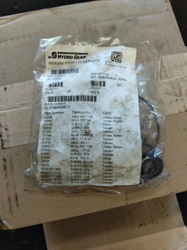 HYDRO GEAR # 70525 GASKET / SEAL KIT - Image 1 of 1