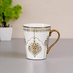 Fine Bone China Heritage Gold Coffee Mug Milk Mug, 330 ML, Set of 3 - Picture 1 of 3