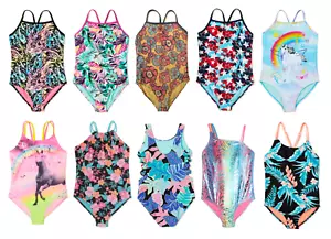 Wonder Nation Girls One-Piece Swimsuit UPF 50+ Stars Tropical Floral Unicorn NEW - Picture 1 of 36
