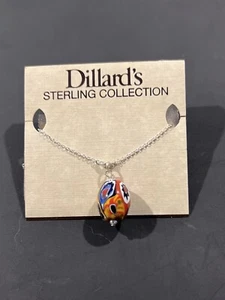 Sterling Silber Halskette mit Keramik Anhänger - Bild 1 von 8