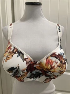 Cacique Smooth Balconette Bra 44DD Underwire Flowers - Picture 1 of 21