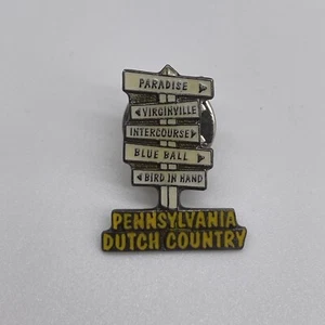 Pennsylvania Dutch Country Crossroads Enamel Lapel Hat Pin - Picture 1 of 4