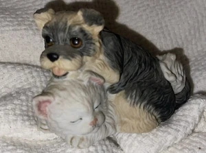 Enesco cat and dog by Purebred Pets Kathy Wise 1985 #67A - Bild 1 von 7
