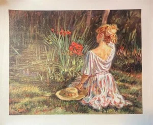 Sebastia Boada The Pond (30x24) Hand Signed Embellished Giclee on Canva Art - Picture 1 of 2