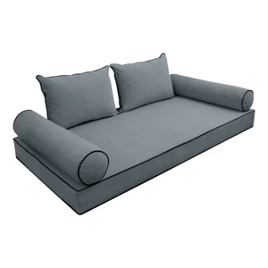 Model V4 Twin Velvet Contrast Indoor Daybed Mattress Pillow Complete Set AD347 - Picture 1 of 12