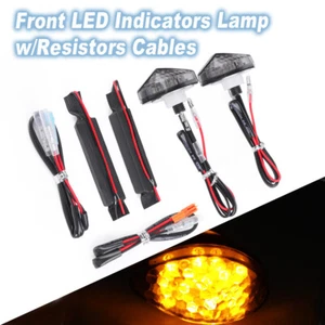 Front LED Indicators Lamp w/Resistors Cables For Honda CBR125R CBR600RR CBR900RR - Picture 1 of 45