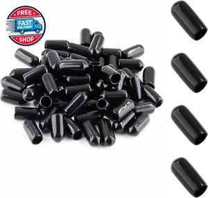 60PCS Rubber End Caps 6.5Mm (1/4") Screw Thread Protectors round Tube - Picture 1 of 12