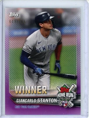 2021 Topps Home Run Challenge WINNER HRW22 Giancarlo Stanton /765 Yankees - Image 1 of 2