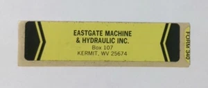 Eastgate Machine & Hydraulic Kermit West Virginia Coal Mining Sticker Decal - Picture 1 of 1